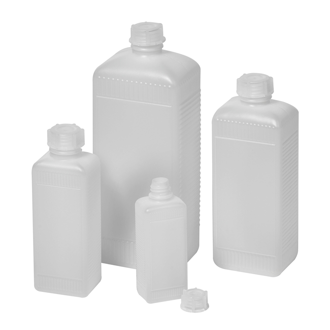 Narrow neck bottle rectangular 100 ml, PE-HD